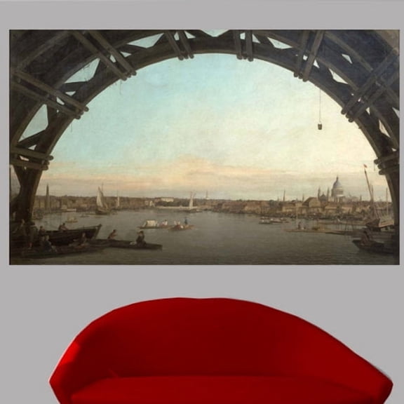 Wallhogs Canaletto London seen through an arch of Westminster Bridge (1747) Poster Wall Mural