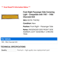 thumbnail image 2 of Front Right Passenger Side Cornering Light - Compatible with 1981 - 1986 Chevy K20 1982 1983 1984 1985, 2 of 2