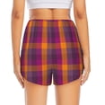thumbnail image 3 of Picia Purple Yellow Buffalo Plaid Pattern Women's 2 in 1 Athletic Running Shorts High Waisted Workout Casual Gym Sweat Shorts with Comfy Liner Zipper Pockets-X-Large, 3 of 9