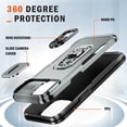 thumbnail image 4 of for iPhone 14 Plus Hard Case, with Camera Cover & Kickstand Holder, Built-in 360°Rotate Ring Stand Anti-scratch Drop Protection Magnetic Phone Case for Apple iPhone 14 Plus - Gray, 4 of 8