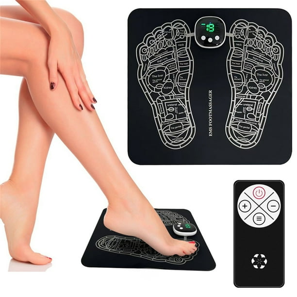 Masajeador eléctrico de pies para neuropatía y circulación | Almohadilla recargable USB | Alivio del dolor para pies y piernas | 8 modos de masaje | Diseño plegable portátil | 29x32cm | Para el