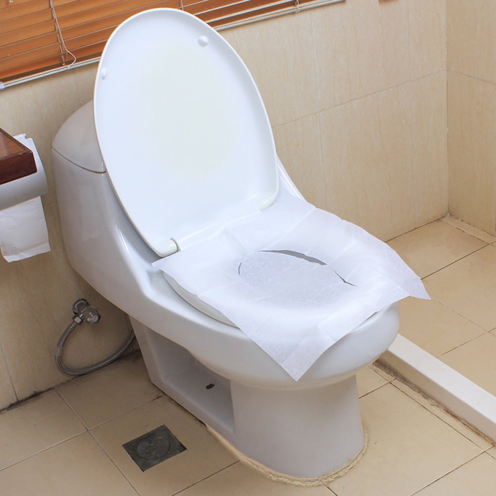 Yesbay 10 Sheets Disposable Toilet Seat Cover Mat Travel Portable