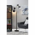 thumbnail image 2 of Two Light Brass Cinch Floor Lamp in Black Metal, 2 of 4