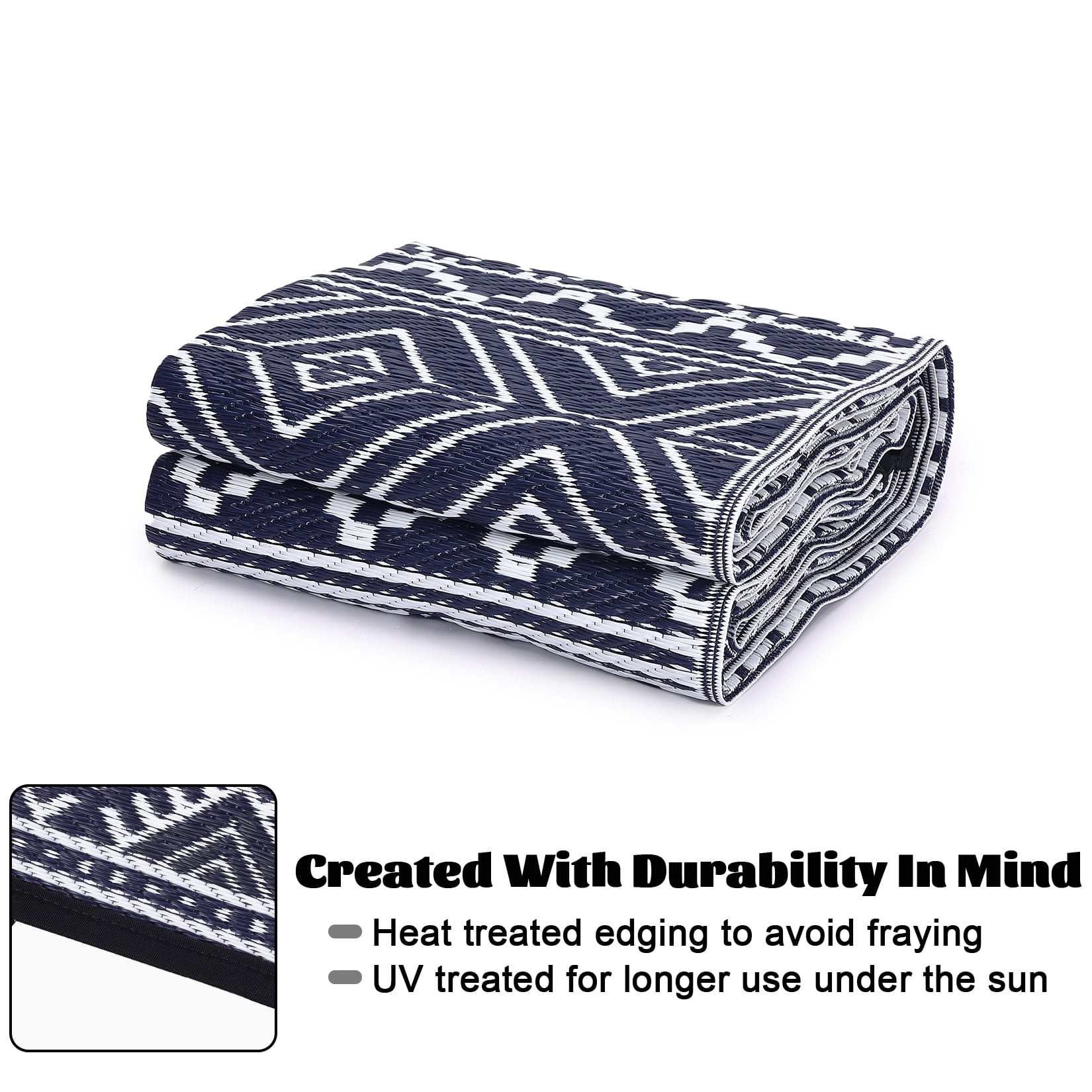 Ataucjin 8x10 Outdoor Rug Waterproof Plastic Straw Rugs Reversible Outdoor Patio Rug Camping,RV Mat,Large Outside Rug Carpet for Porch, Deck,Backyard, Balcony,Easy Cleaning