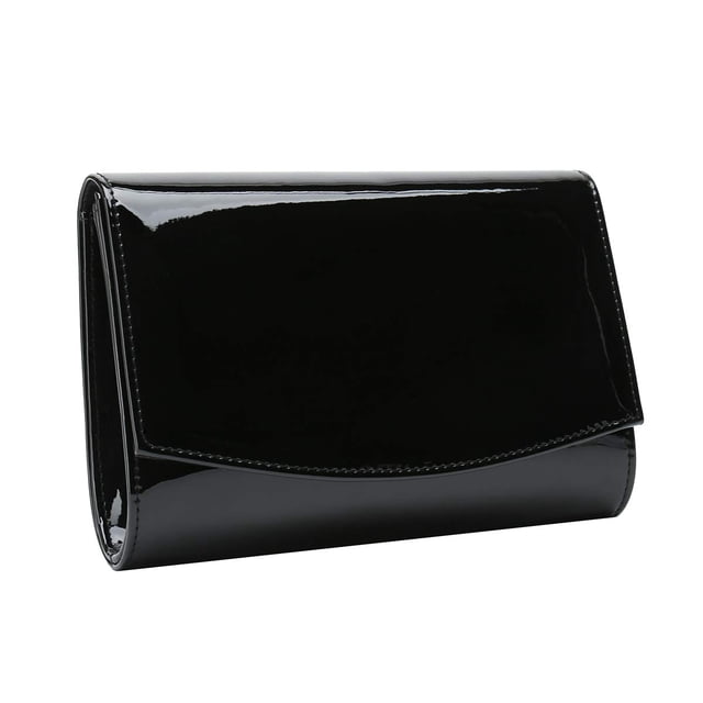 Bolso de mano CHARMING TAILOR con solapa de charol para mujer, color negro