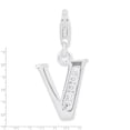 thumbnail image 2 of 925 Sterling Silver Solid Polished Not engraveable Fancy Lobster Closure Cubic Zirconia Letter Name Personalized Monogra, 2 of 2