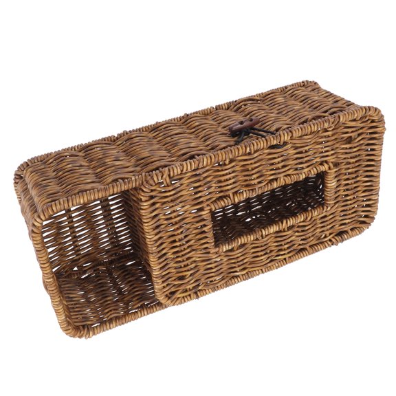 Rattan Paper Box Tissue Organizer Tabletop Cover Desktop Holder Towel Towels Automatic Weave Dispenser