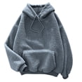 thumbnail image 2 of WRKEKC Chandail à Capuchon pour Femmes avec Poche, Manches Longues, Col Rond, en Molleton, Chandail à Enfiler Décontracté, Coupe Ample, Haut pour Dames, 2 of 7