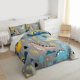 thumbnail image 3 of jejeloiu Cartoon Dino Queen Comforter Set,Cute Dinosaur Bedding Comforter Set For Boys Teens Reversible 3 Pieces, 3 of 8