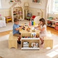 thumbnail image 6 of Reasea Wooden Kids Table and Chair Set, Montessori Activity Table with Storage, Toddler Craft Desk, 6 of 8