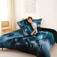 thumbnail image 4 of Metsweet Teal Dragon Queen Comforter Set 3 Pieces, Gothic Wildlife Comforter Sets Queen, Blue Black,Black Reversible,1 Comforter and 2 Pillowcases, 4 of 6