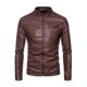 thumbnail image 2 of Chaqueta europea y americana, chaqueta de cuero de PU de otoño, chaqueta de cuero de moda para hombres, jóvenes, motocicletas, delgada, para hombres, 2 of 5