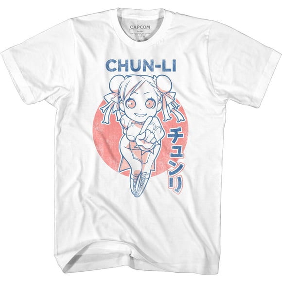 Street Fighter Cutesy Chunli White Adult T-Shirt 6Xl