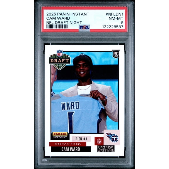 Graded 2025 Panini Instant Cam Ward #NFLDN1 NFL Draft Night Rookie RC Football Card PSA 8 Near Mint