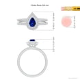 thumbnail image 4 of ANGARA Natural Split Shank Pear Sapphire and Diamond Double Halo Ring in 14K White Gold for Women (Size-6x4mm) | September Birthstone, Anniversary, Jewelry Gift for Women | Natural Blue Sapphire Ring, 4 of 8