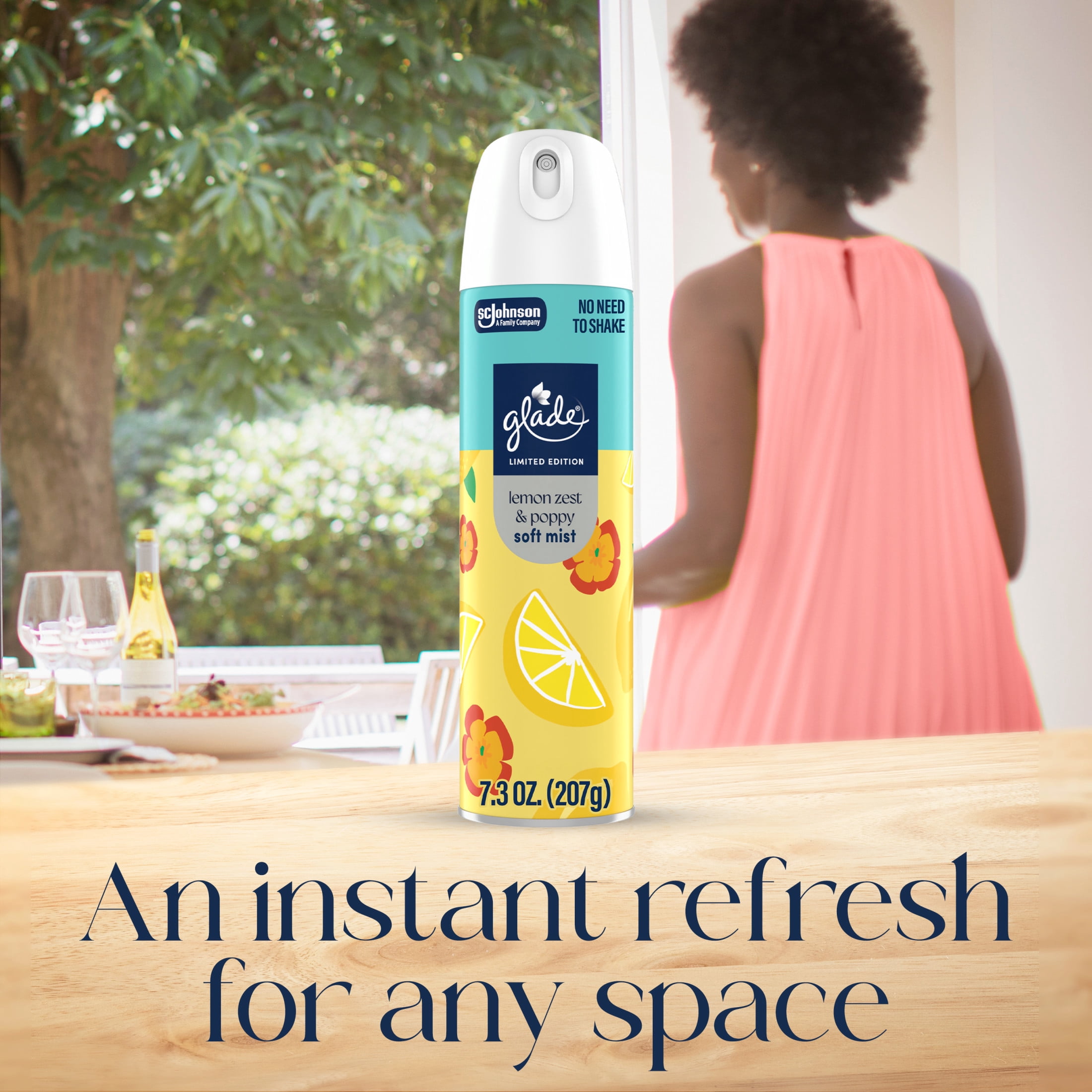 Glade® Odor Fighting Soft Mist Air Freshener Room Spray, Lemon Zest & Poppy, 7.3oz., 1 Count