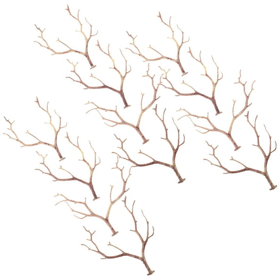 OULII Antlers Craft Artificial Antler Shaped Tree Branches Light Brown 12pcs