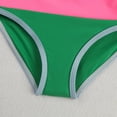 thumbnail image 4 of LIIPEE Girls Swimsuit Sets Casual Summer Splicing Color Sleeveless Crew Neck Tankini Tops Swim Shorts Two Piece Set Kids Children Cute Beach Pool Party Backless Swimsuits,Green,7-8 Years, 4 of 8