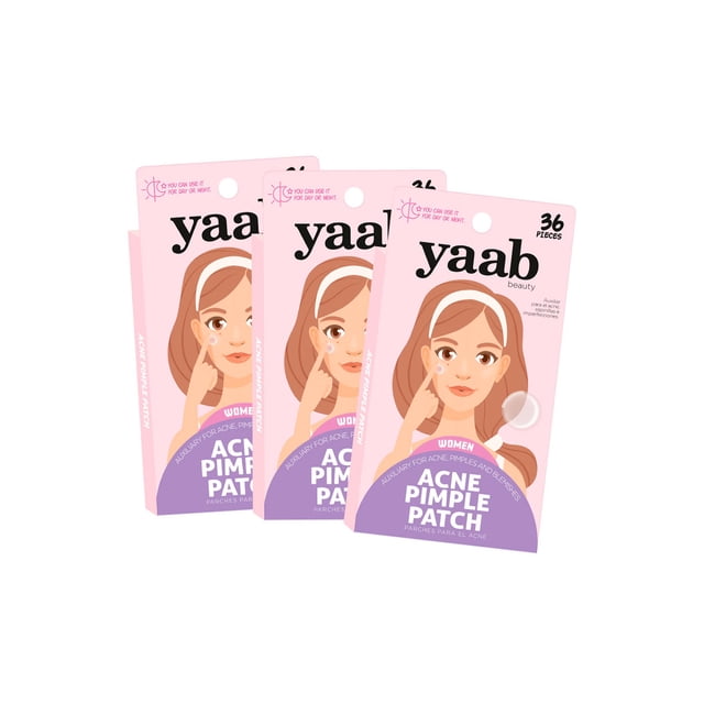 Yaab Beauty - Pack 3 cajas Acné pimple patch mujer, 36 pzas c/u