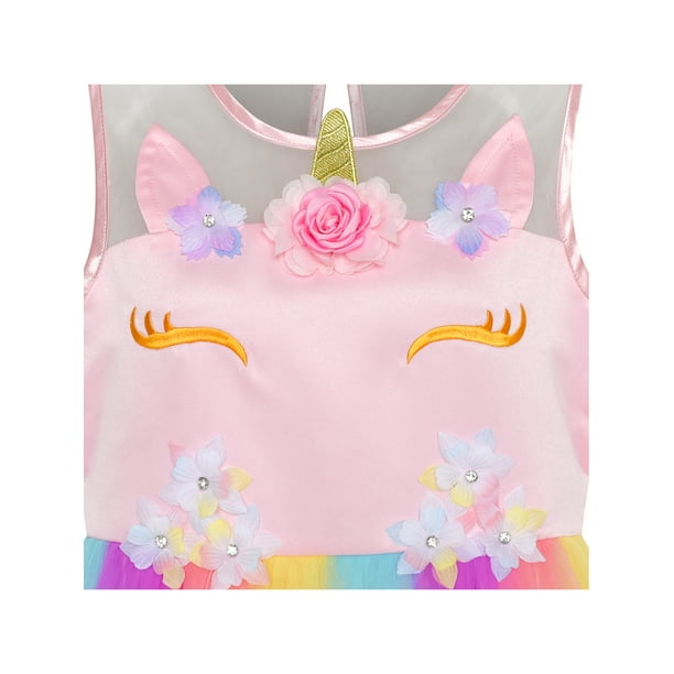 slim fit dress slacks Girls Dress Unicorn Rainbow Long Sleeve Casual Dress  Sunny Fashion
