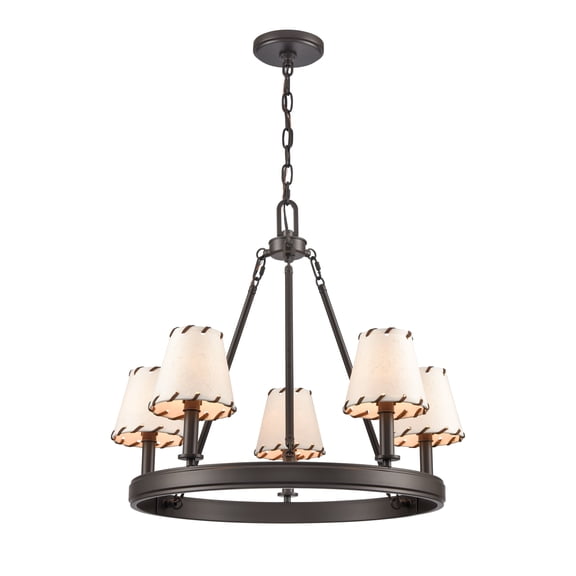 Elk Home Marion 24.5-inch Wide 5-Light Chandelier in Oil Rubbed Bronze