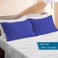 thumbnail image 2 of 500 Thread Count Egyptian Cotton Pillowcases, 2-Pack –Pillow Covers for Ultimate Comfort – Elegant Design Envelope Closure, King Size (20" x 40") Royal Blue Stripe, 2 of 4
