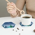thumbnail image 6 of Balery 6 Pcs Christmas Treesleather Coasters Set, Drink Table Cup Coasters For Living Room Kitchen Coffee Decor, 6 of 9