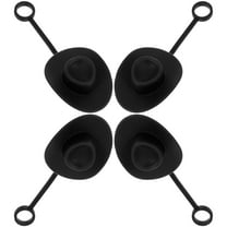 FELTECHELECTR 4Pcs Silicone Straw Toppers Cowboy Hat Modeling - for Drinking Straws Daily Use