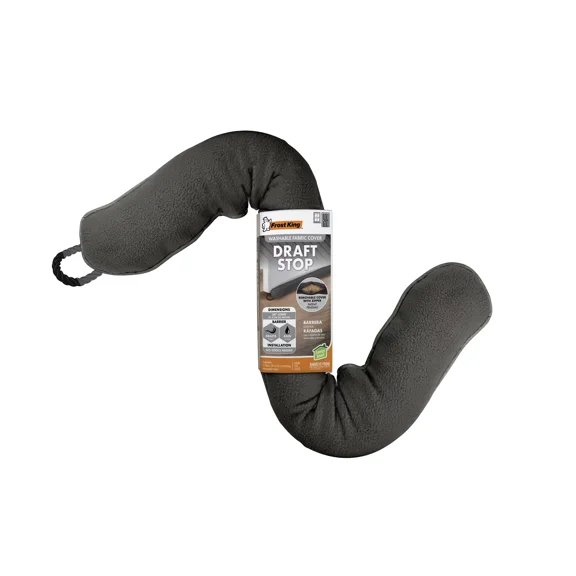 Frost King DS2Z Door or Window Draft Stop Cloth Seal, 3-feet, Gray - Washable with Zippered Cover