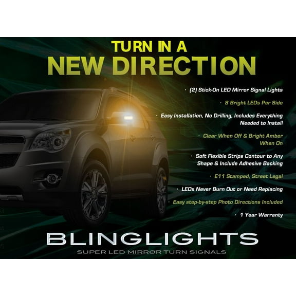For Chevy Equinox LED Side Mirror Lights Turn Signal Lamp Pair Set Chevrolet Kit