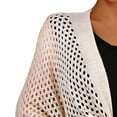 thumbnail image 4 of BLTIBY Womens Hollow Out Cover Up Short Knit Cardigan Shawl Wrap Front Batwing Sleeve Sun Protection Cover ups Beige Free Size, 4 of 5