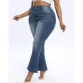 thumbnail image 4 of Gocolloa Plus Size Jeans Bootcut Stretchy for Women High Waisted Modern Curvy Flare Trouser Jean Royal Blue 20W, 4 of 6