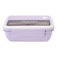 thumbnail image 2 of Lunch Container, Plastic Independent Space Easy To Clean Large Capacity 1100ml Salad Container With Chopsticks For Students For School Purple,Green,Blue Yellow,Tender Pink, 2 of 8