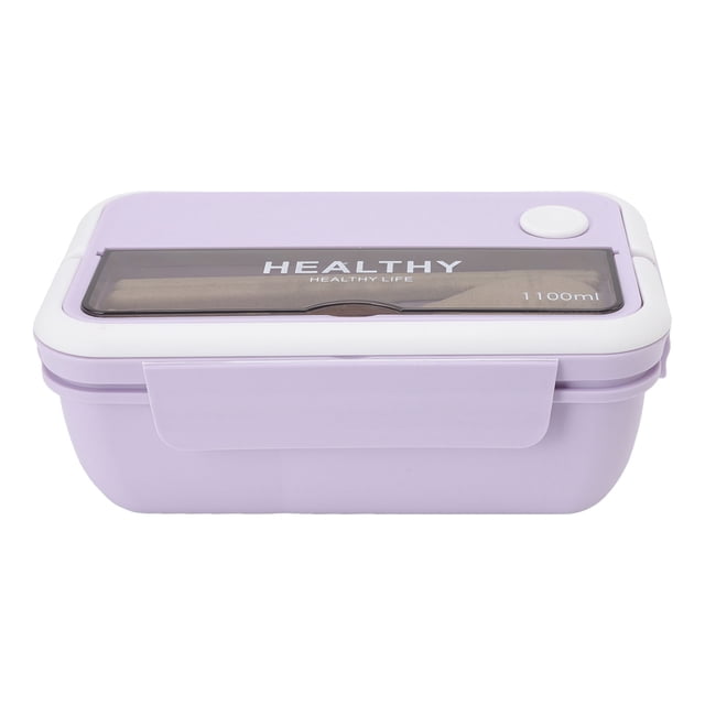 Fiambrera portátil de 1100 ml con aislamiento de gran capacidad, contenedor de ensalada a prueba de fugas para trabajadores de oficina, color morado