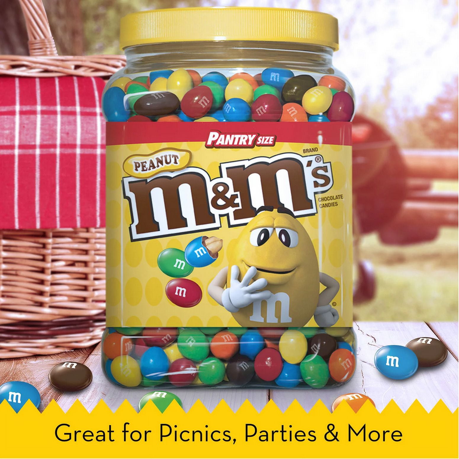 M&M'S Peanut Milk Chocolate Candy Bulk Jar (62 oz.)