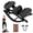 Black, variant on Rock Stepper, Rock Stepper Side to Side, Low-Shock Lateral Rocking Fitness Stepper, Workout Exercise Equipment with LCD Monitor and Resistance Bands for Legs, Glutes, Abs