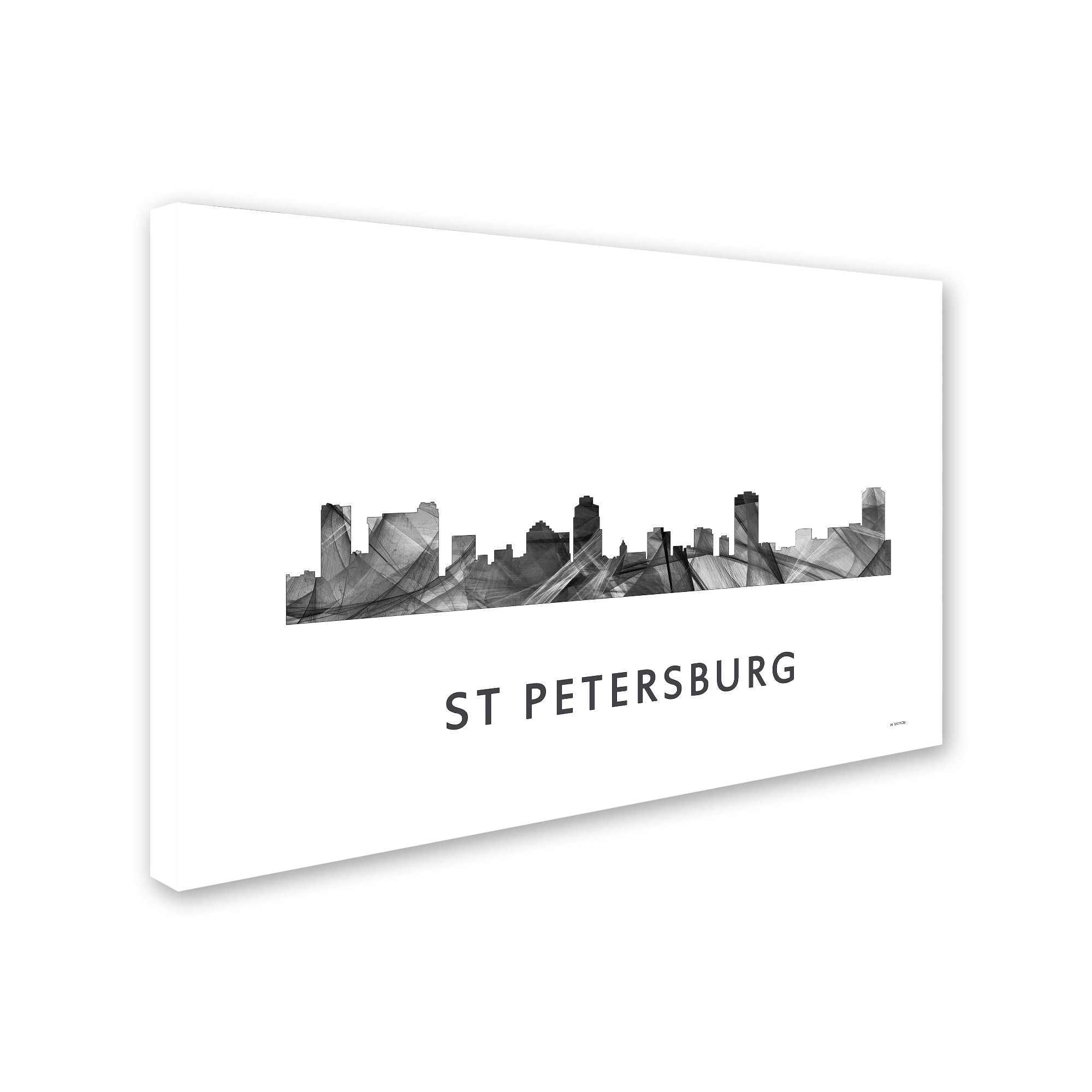 Trademark Fine Art 'St Petersburg Florida Skyline WB-BW' Canvas Art by Marlene Watson
