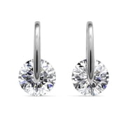 Cate & Chloe McKayla 18k White Gold Plated Drop Earrings with Swarovski Crystals Gift for Women