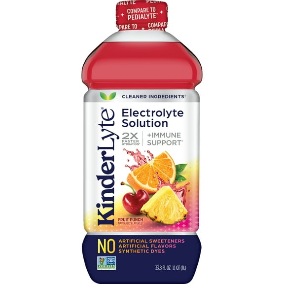 KinderLyte Electrolyte Drink for Kids & Adults, Fruit Punch, 1 Liter