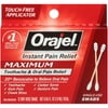 Orajel Maximum Toothache & Oral Pain Relief Swabs, 12 Count