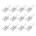 thumbnail image 1 of 200 Pcs Fold Over Cord Ends, 10.2x2.5mm Ribbon Crimp Ends Cap, Clasp Tips for Leather Craft Making Diy (White K), 1 of 6