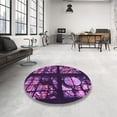thumbnail image 3 of Ahgly Company Indoor Square Patterned Dark Purple Area Rugs, 6' Square, 3 of 6