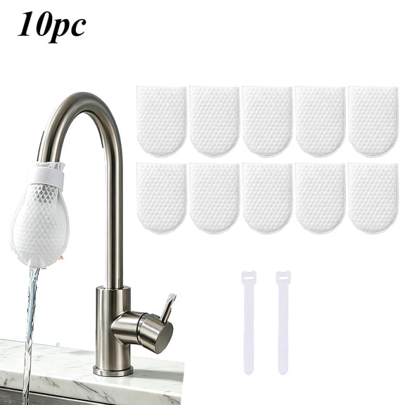 200PCS Faucet Filter Bags with 10 Ties – Splash-Proof Water Purifier Net for Sink – Food-Grade Sediment & Limescale Filter Mesh – Easy Install Kitchen & Bathroom Faucet Screen – Soft Water Flow
