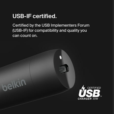 Belkin International CCA004BTBK 30 watt USB-C Car Charger, Black