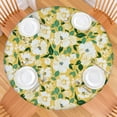thumbnail image 2 of Round Fitted Tablecloth with Elastic Edges Fits 36"-44" Round Tables Pioneer Colorful Floral Waterproof Table Cover Washable Indoor and Outdoor for Party Kitchen Dinner Banquet Patio Picnic, 2 of 7
