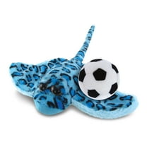 DolliBu Blue Stingray Stuffed Animal with Soccer Ball Plush - Soft Huggable Ray, Adorable Playtime Ray Plush Toy, Cute Wildlife Gift, Super Soft Plush Doll Animal Toy for Kids and Adults - 15 Inch