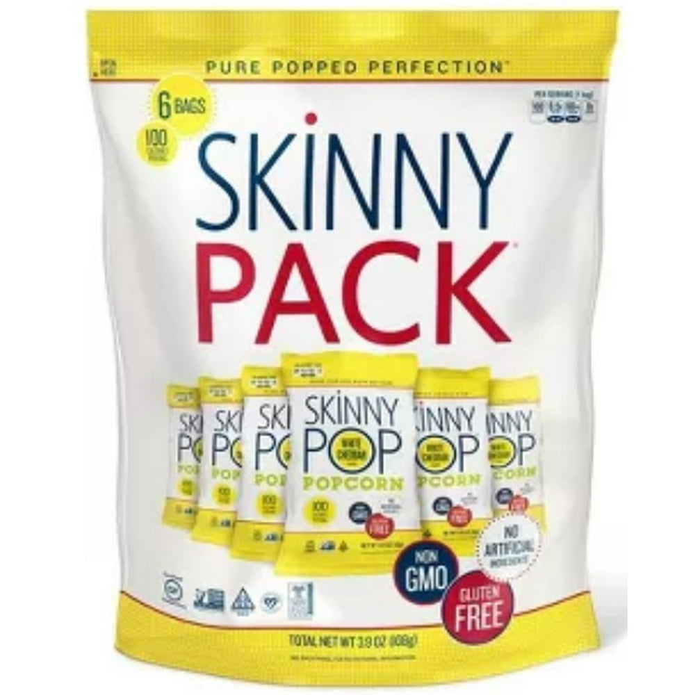 Skinny Pop Popcorn Skinny Pack White Cheddar 6 CT, 3.9 OZ; NonGMO