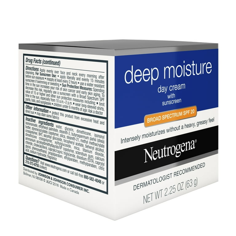 Neutrogena Deep Moisture Face Cream SPF 20 Sunscreen