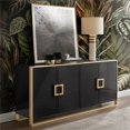 thumbnail image 2 of Posh Living Haukea 2-Shelve Modern Wood & Stainless Steel Sideboard in Black, 2 of 7