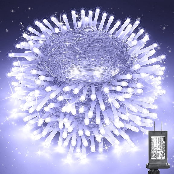 1 Set 75 Ft 200 LED Christmas String Lights Cool White Connectable Waterproof Fairy Twinkle
